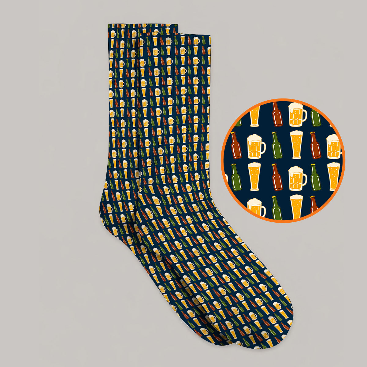 Beer Bottles Golf Socks, Vintage Beer Pattern Golf Sock, Funny Golf Gift For Golfer