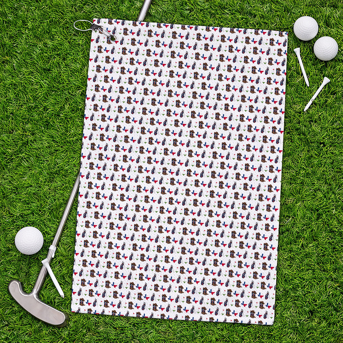 Texas Cowboy Golf Towels, Western Texas Golf Pattern Towel, Crazy Golf Gift For Golfer