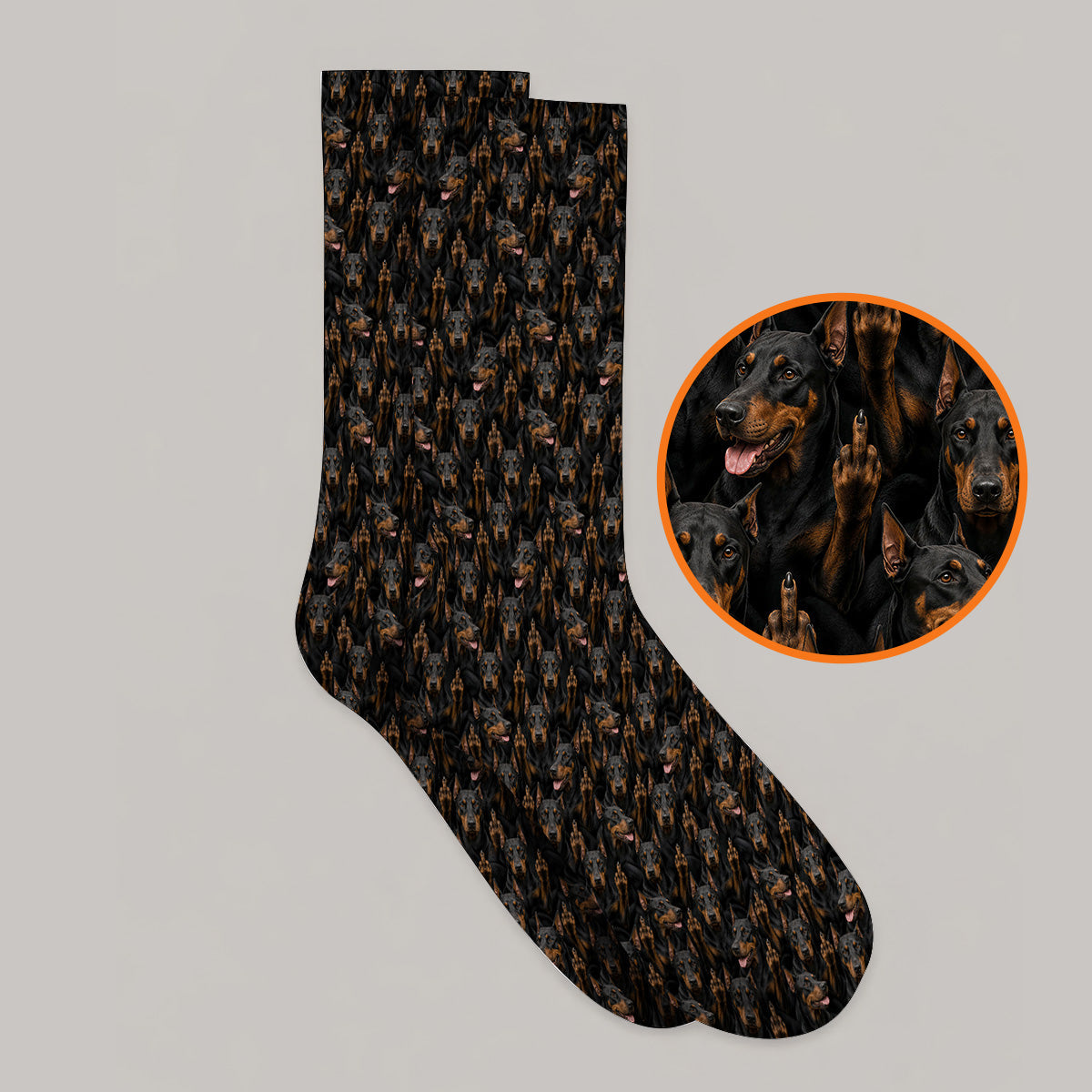 Doberman Golf Socks, Funny Doberman Pattern Golf Sock, Golf Gift For Golfer