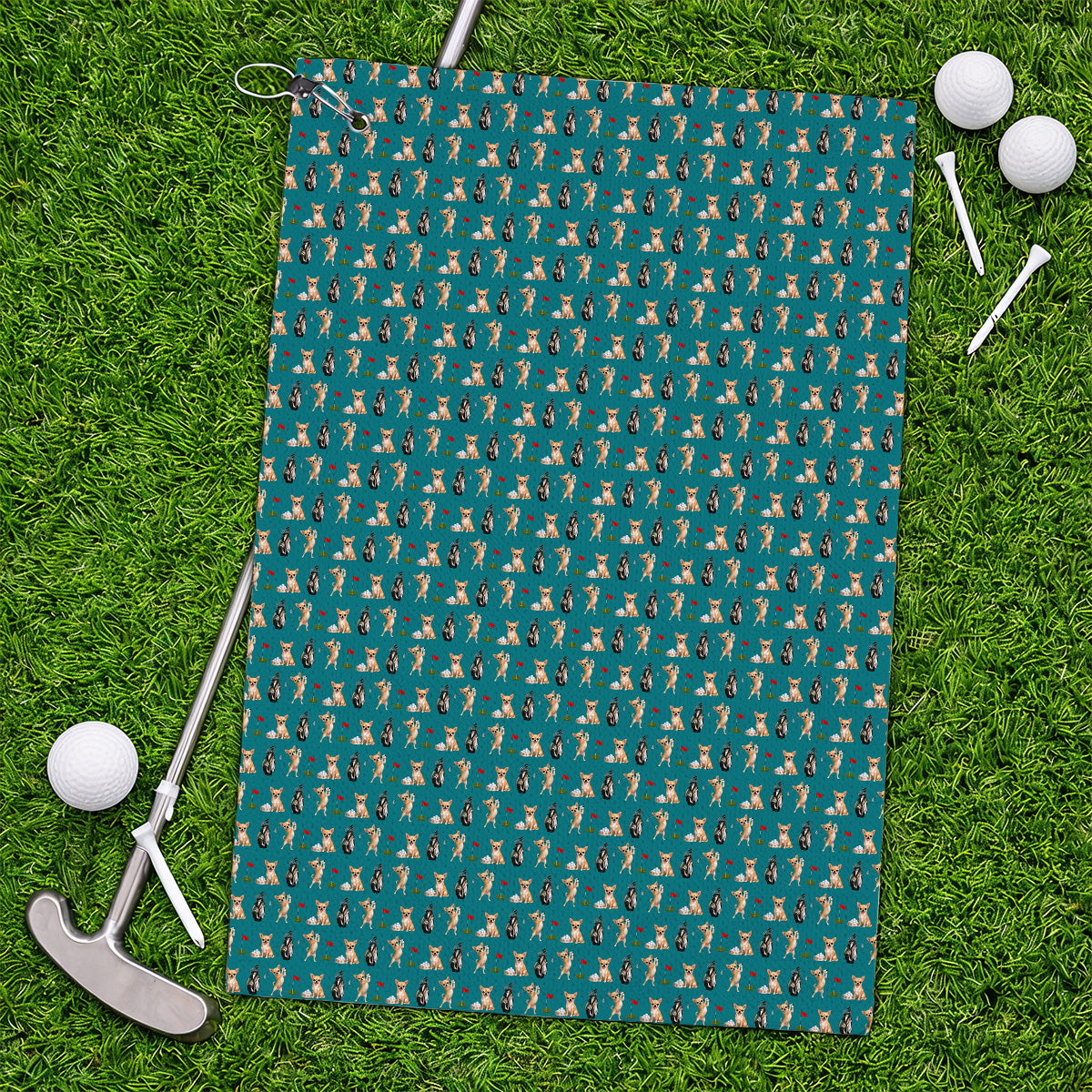 Chihuahua Golf Towel, Cute Chihuahua Golf Pattern Towels for Dog Lovers, Funny Golf Gift For Golfer