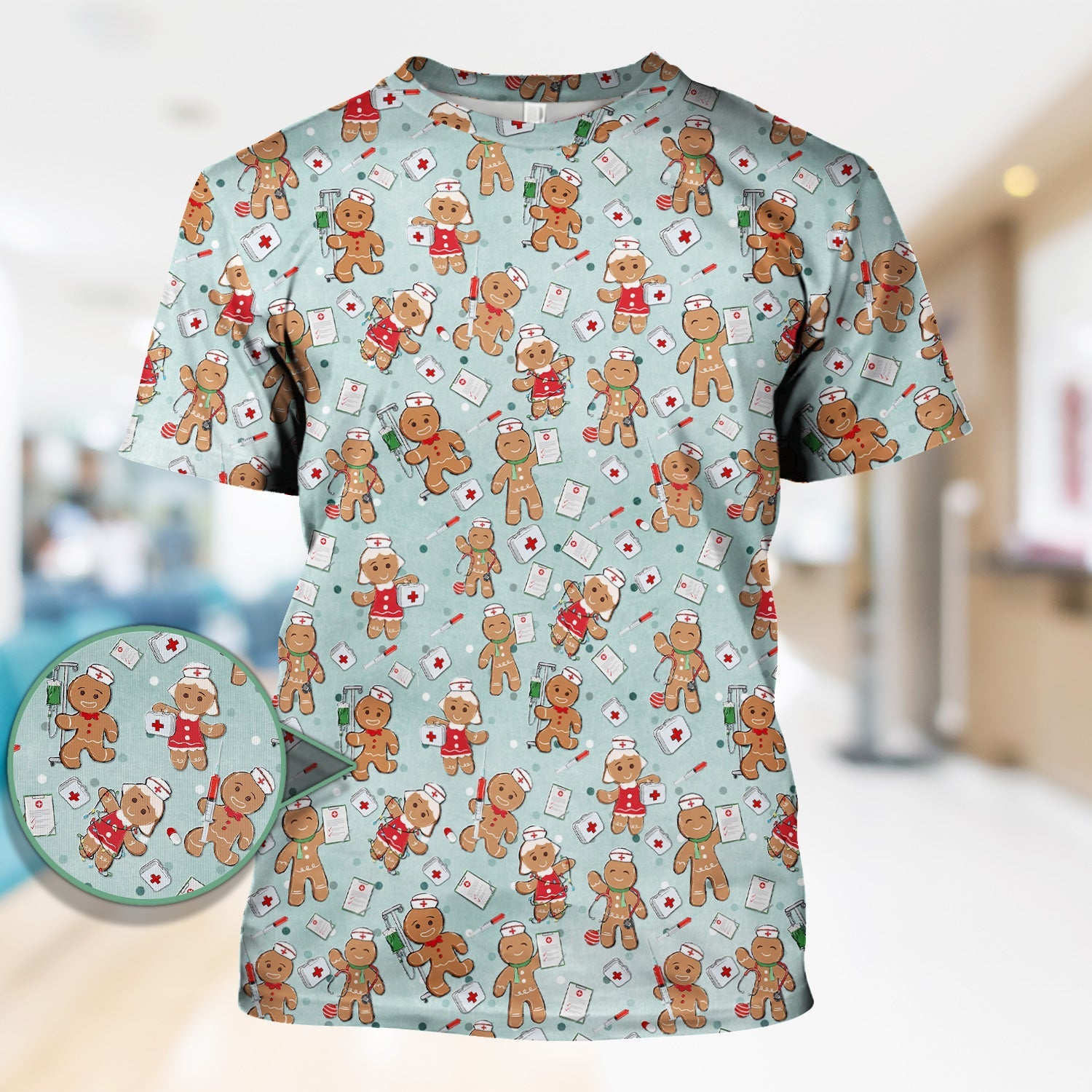 Funny Christmas Shirt for Nurses - Cute Gingerbread Cookies with Syringe Graphic Tee - Gift for Women RN LPN & Pediatric Nurses
