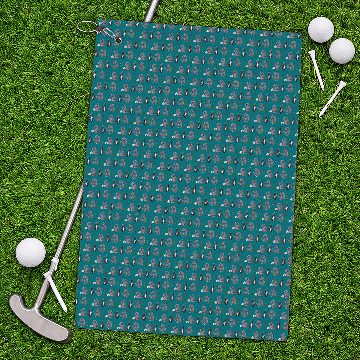British Shorthair Golf Towel, Cute British Shorthair Pattern Golf Towels, Golf Gift for Cat Lovers