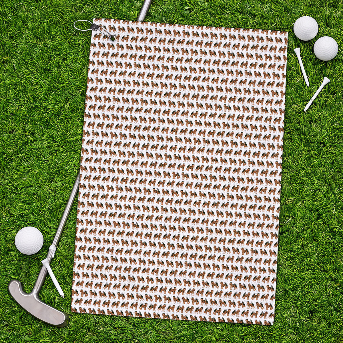Goldendoodle Golf Towels, Funny Golfing Doodle Dog Pattern Golf Towel, Golf Gift For Golfers