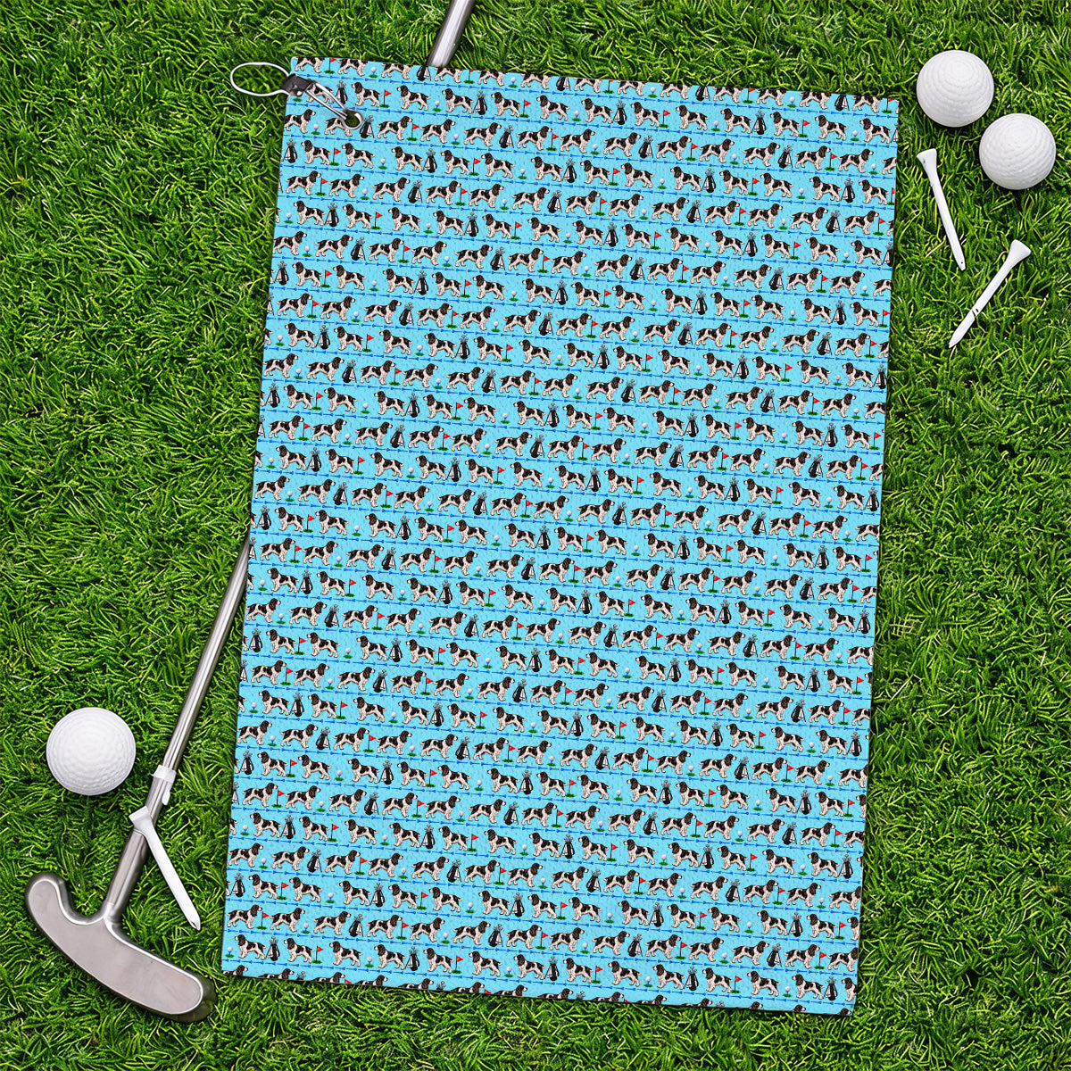 English Springer Spaniel Golf Towels, Crazy Pattern Golf Towel For Dog Lovers, Golf Gift For Golfer