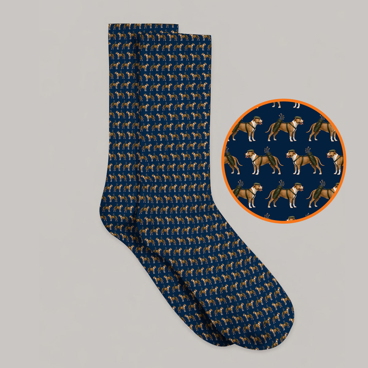 Funny Pit Bull Terrier Golf Socks, Pit Bull Pattern Golf Shirt, Golf Gift for Dog Lovers