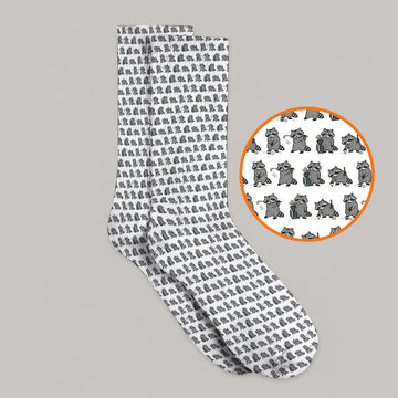 Funny Raccoon Golf Socks, Cute Raccoon Golf Pattern Sock, Golf Gift for Golf Lovers