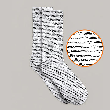 Funny Mustache Golf Socks, Movember Pattern Golf Sock, Golf Gift for Golfers
