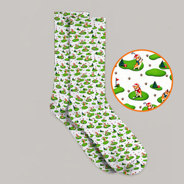 Corgi Christmas Golf Socks, Xmas Corgi Pattern Golf Sock, Crazy Golf Gift For Golfers