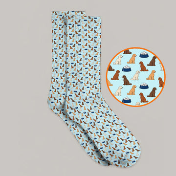 Funny Goldendoodle Pattern Golf Socks, Doodle Dog & Golf Ball Sock, Golf Gift for Golfers