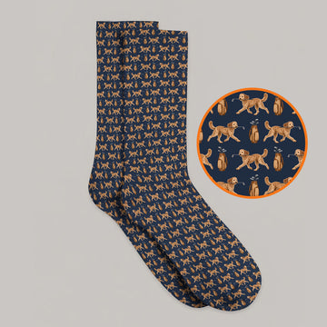 Goldendoodle Golf Socks, Doodle Dog Pattern Golf Sock, Funny Golf Gift For Dog Lovers