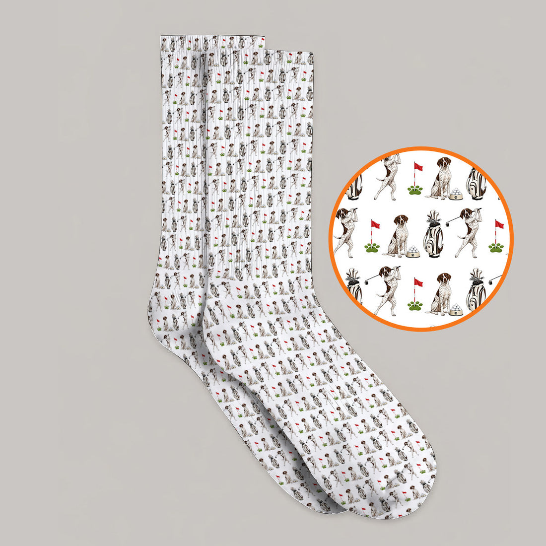 German Shorthaired Pointer Golf Socks, Funny Pattern Golf Sock, Golf Gift For Golfer