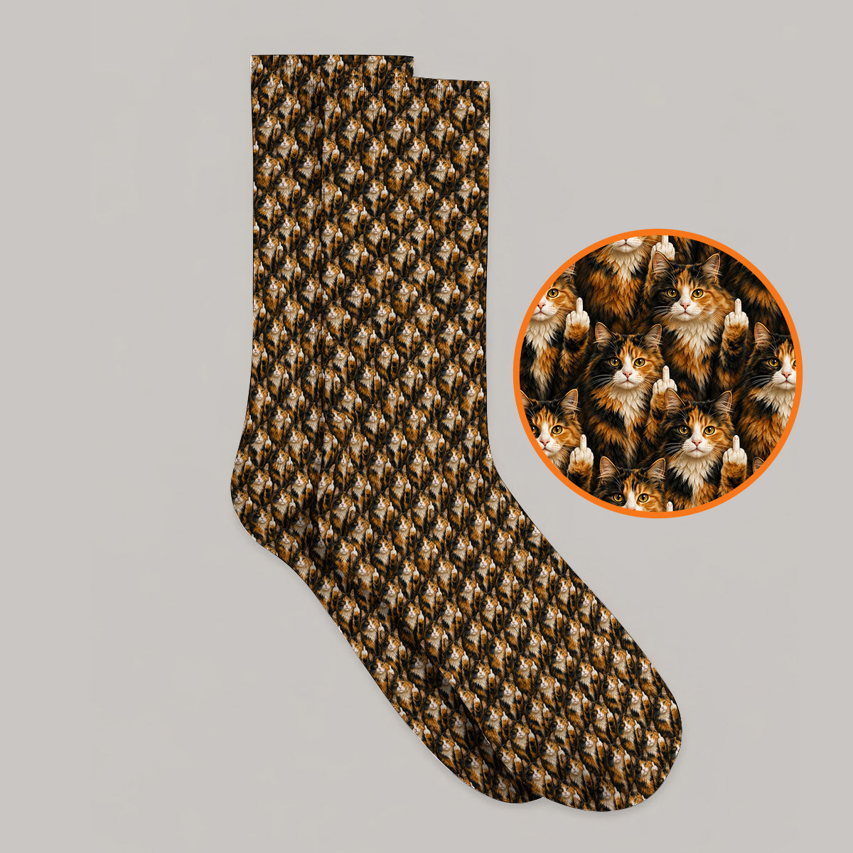 Calico Longhair Cat Golf Socks, Funny Calico Cat Pattern Golf Sock, Golfer Gift for Cat Lovers
