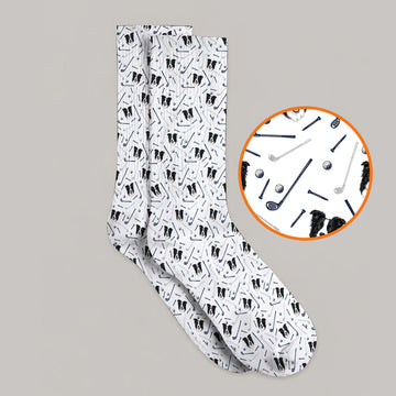 Funny Border Collie Golf Socks, Border Collie Pattern Golf Sock for Dog Lovers, Golf Gift for Golfer