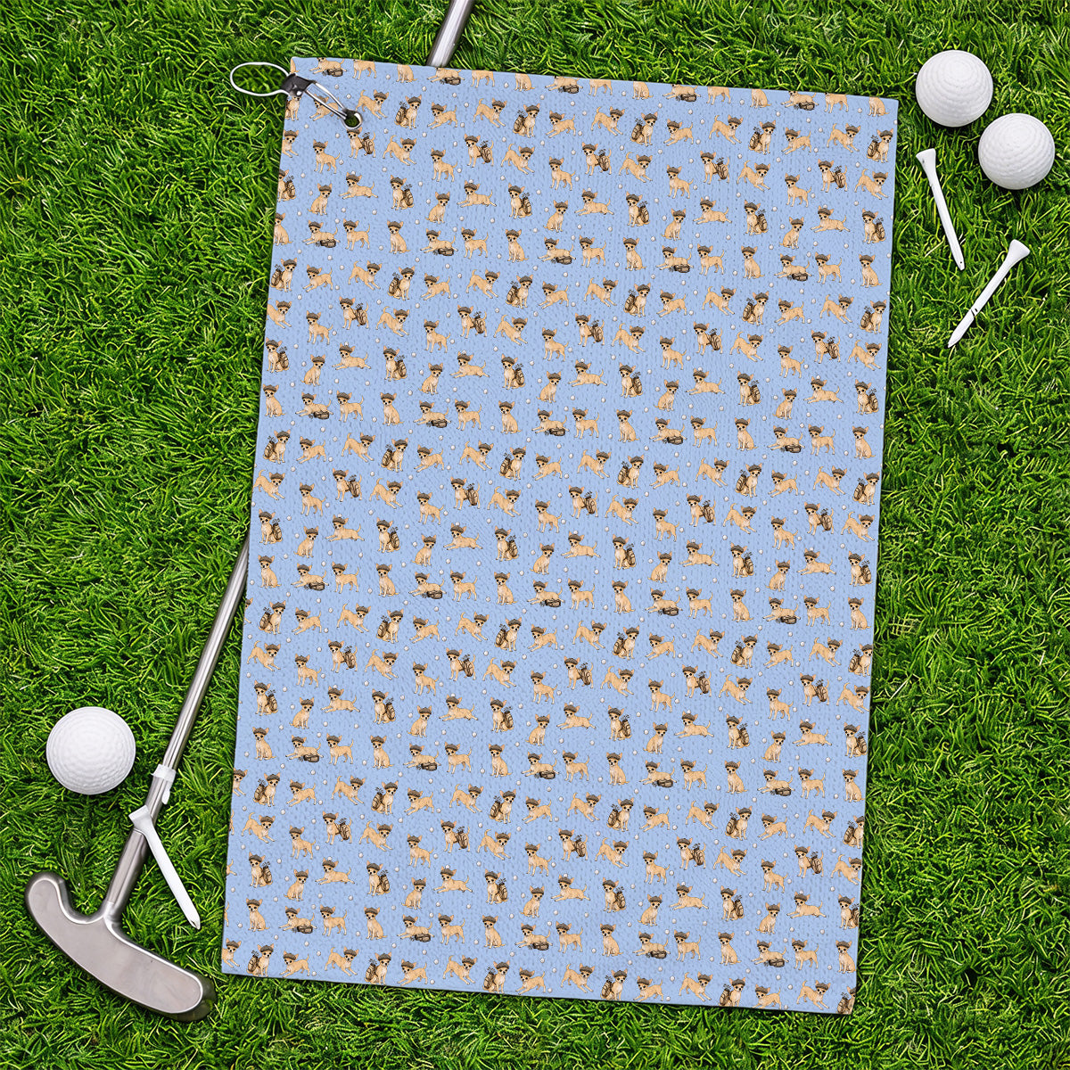 Funny Chihuahua Golf Towel, Cute Chihuahua Pattern Golf Towels for Dog Lovers, Golf Gift For Golfer