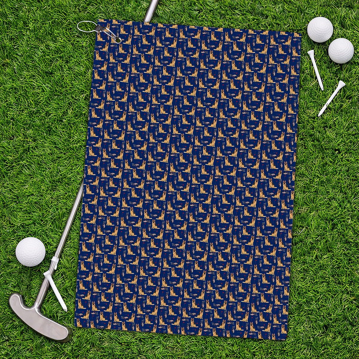 German Shepherd Golf Towels, Funny German Pattern Golf Towel, Golf Gift For Golfers