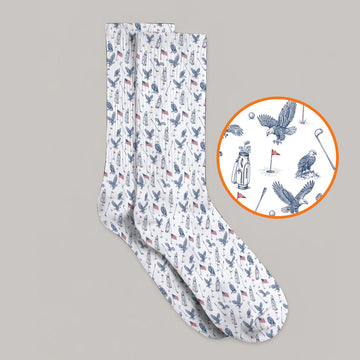 Patriotic Eagle Golf Socks, American Flag Pattern Golf Sock, USA Independence Golf Apparel