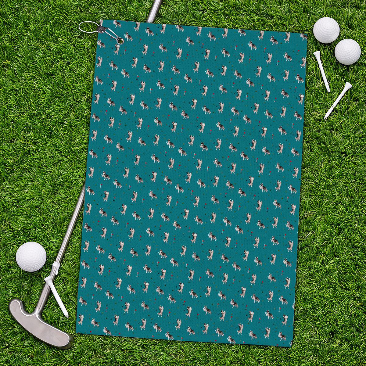 Husky Sibir Golf Towel, Husky Pattern Golf Towels For Golfer, Funny Golf Gift For Dog Lover