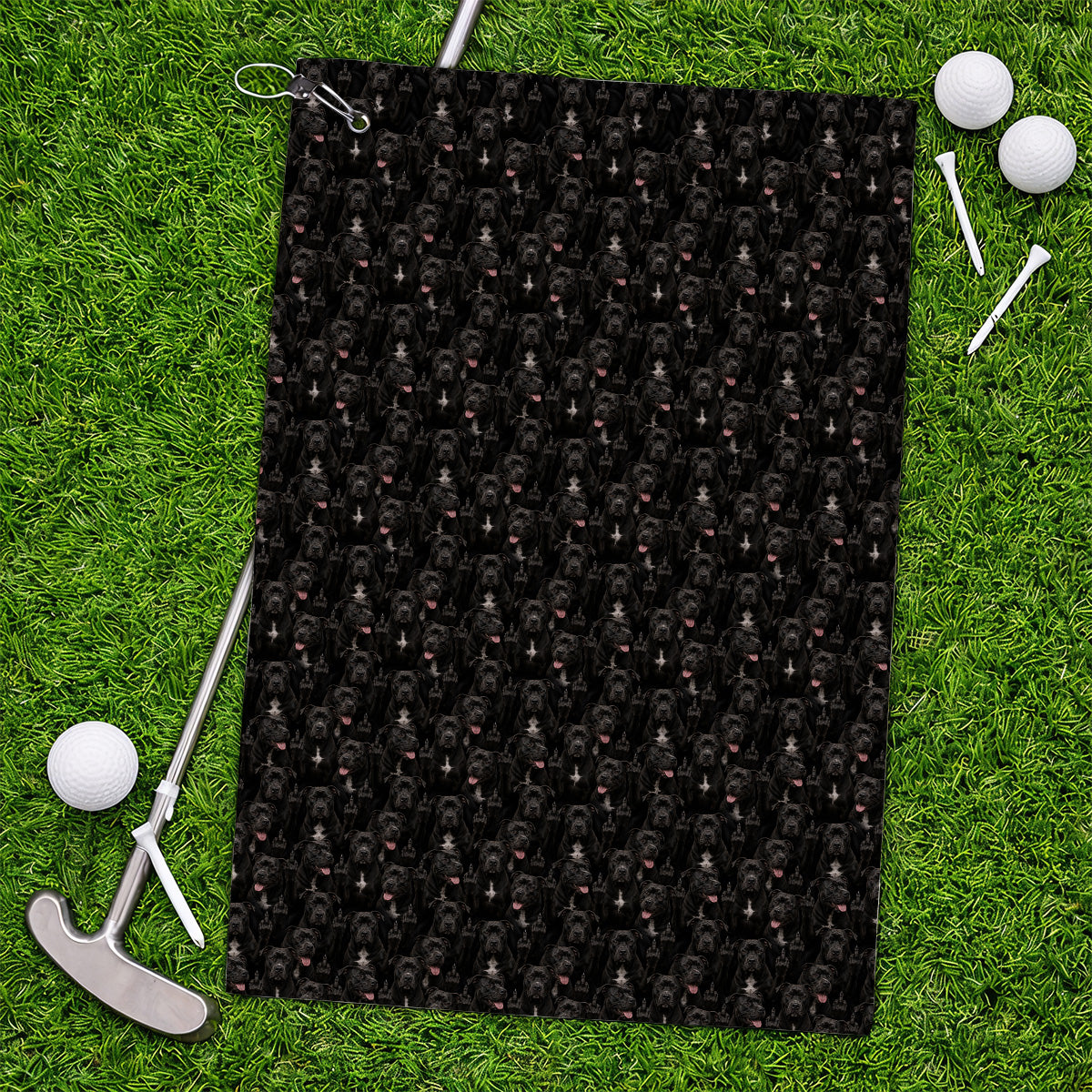 Pit Bull Middle Finger Golf Towels, Funny Pit Bull Pattern Golf Towel for Dog Lovers, Golf Gift For Golfer