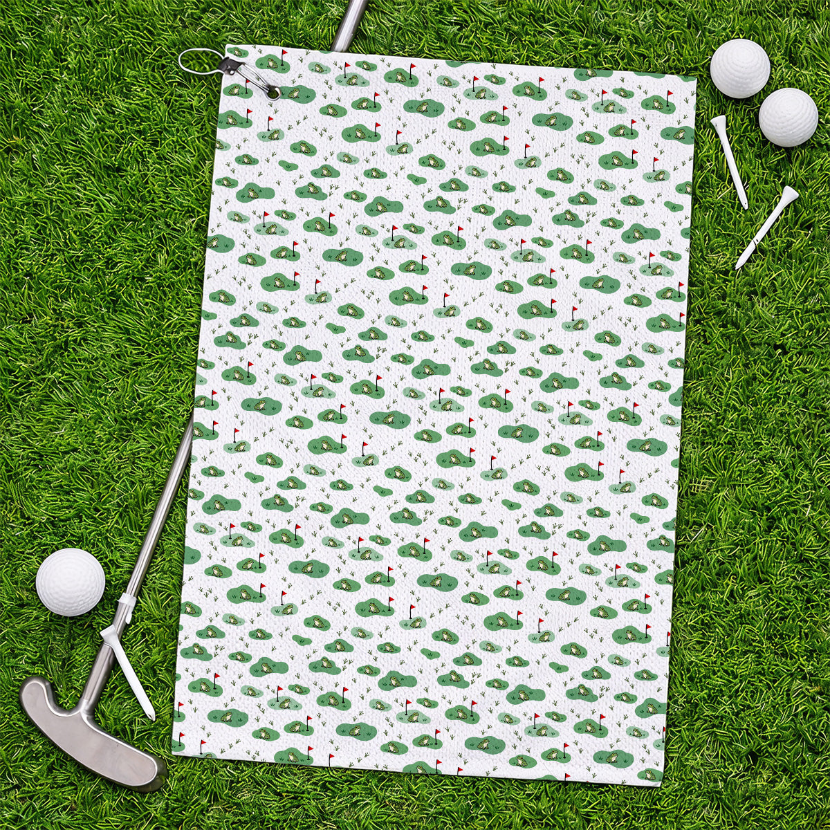 Cute Frog Golf Towels, Crazy Frog Golf Pattern Towel, Golf Gift For Golfer
