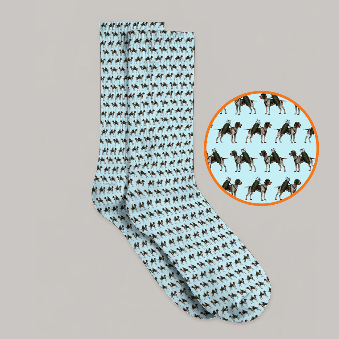Crazy German Shorthaired Pointer Golf Socks, Pointer Pattern Golf Sock, Golf Gift For Golfer