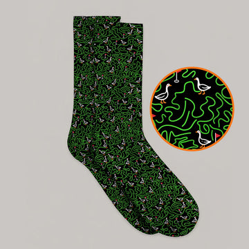 Goose Pattern Golf Socks, Funny Goose & Golf Sock, Golf Gift For Golfer