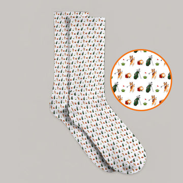 Funny Corgi Christmas Golf Socks, Xmas Corgi Pattern Golf Sock, Golf Gift For Golfers