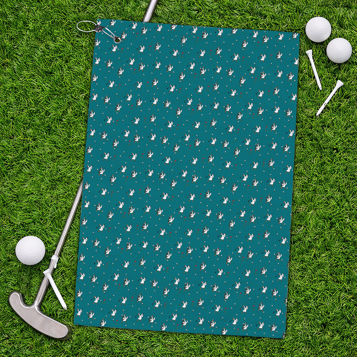 Crazy Goose Golf Towels, Goose Golf Pattern Towel, Unique Golf Gift for Golfers