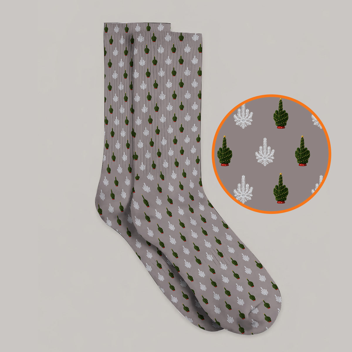 Christmas Tree Pattern Golf Socks, Xmas Golf Sock, Funny Golf Gift For Golfer