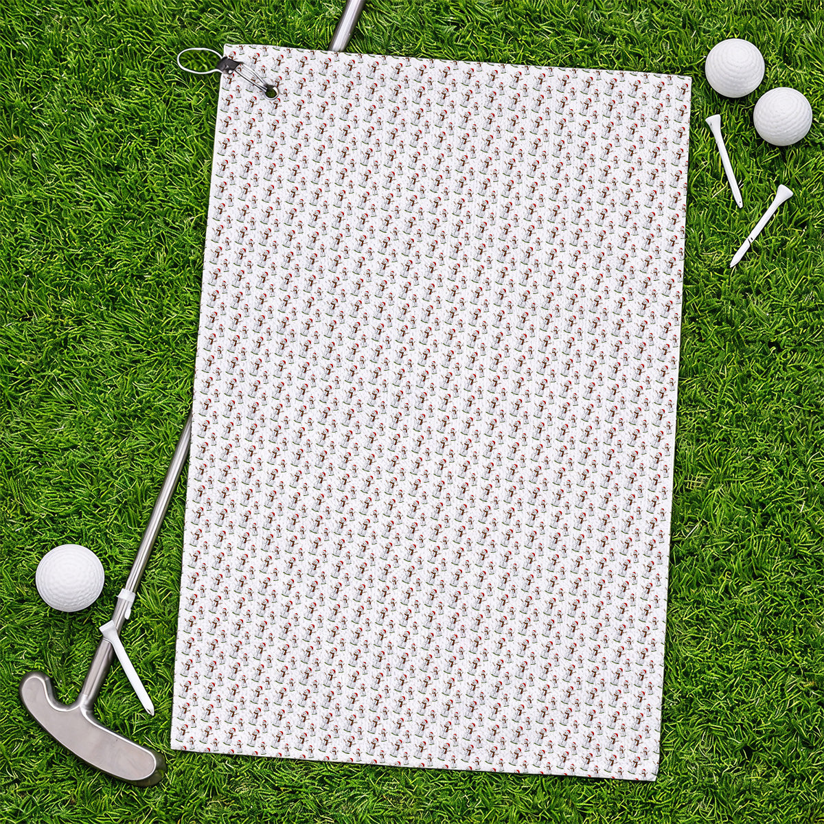Snowman Christmas Golf Towels, Funny Xmas Golf Towel, Golf Gift for Golfer