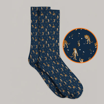 Funny Leopard Golf Socks, Leopard Golf Pattern Sock, Golf Gift For Golfers