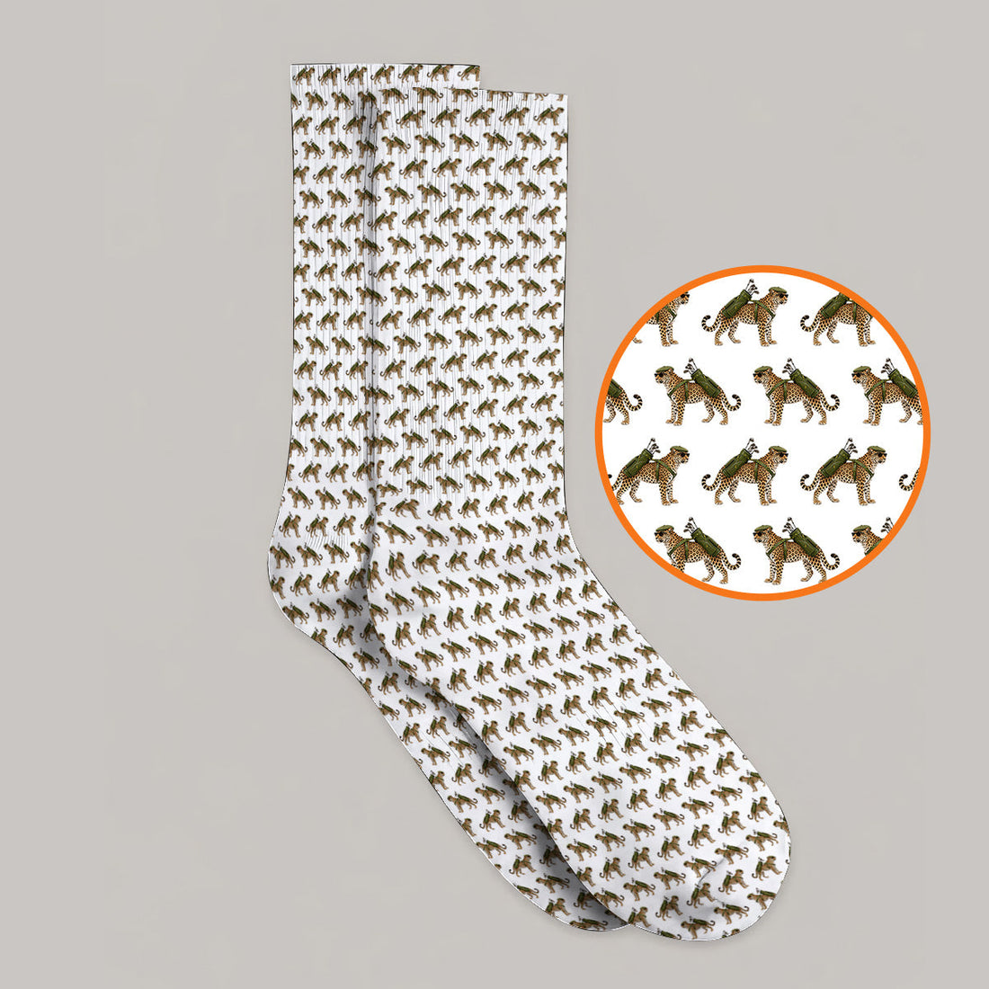 Leopard Golf Socks, Leopard Golf Pattern Sock, Funny Golf Gift For Golfers