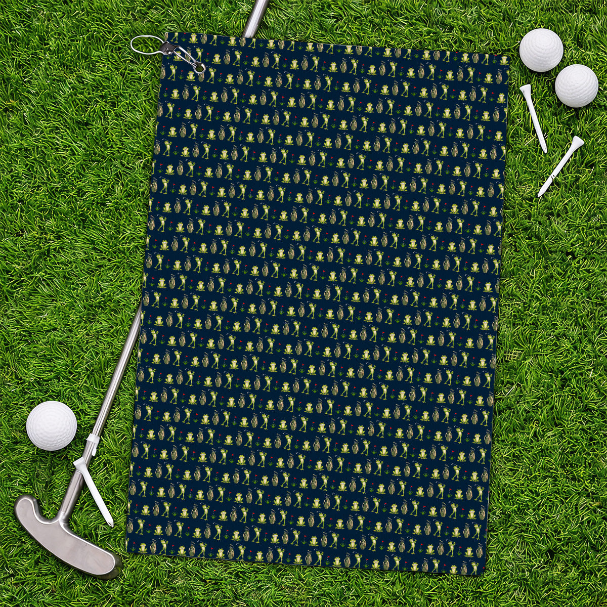 Frog Golf Towels, Cute Frog Golf Pattern Towel, Crazy Golf Gift For Golfers