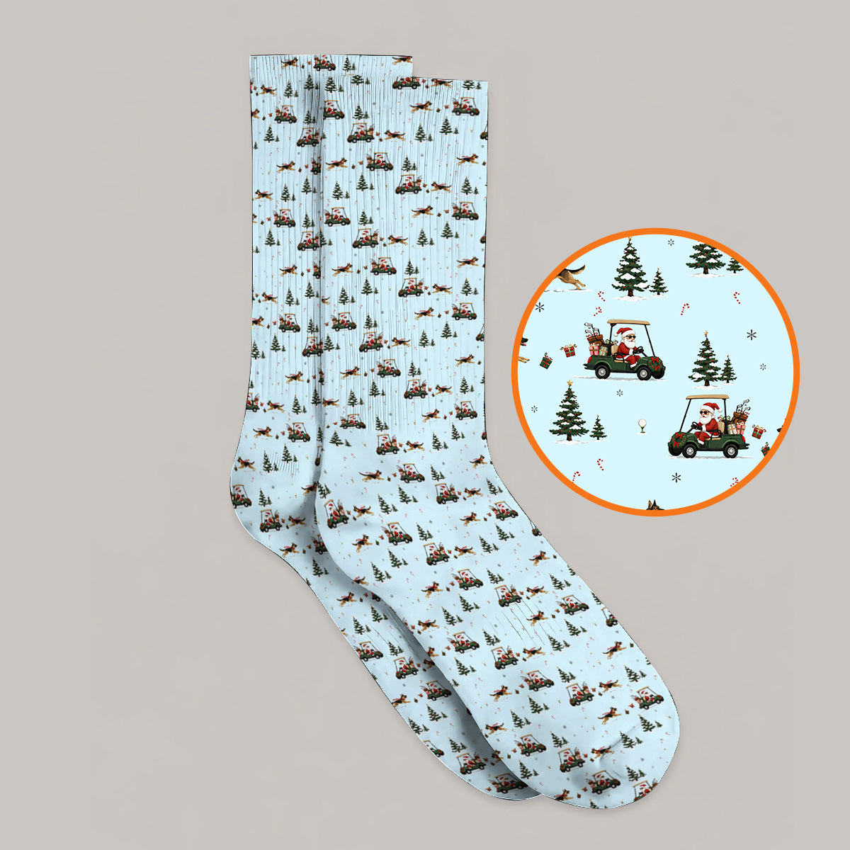 German Shepherd Pattern Golf Socks, German Christmas Golf Cart Sock, Festive Golf Gift for Dog Lovers