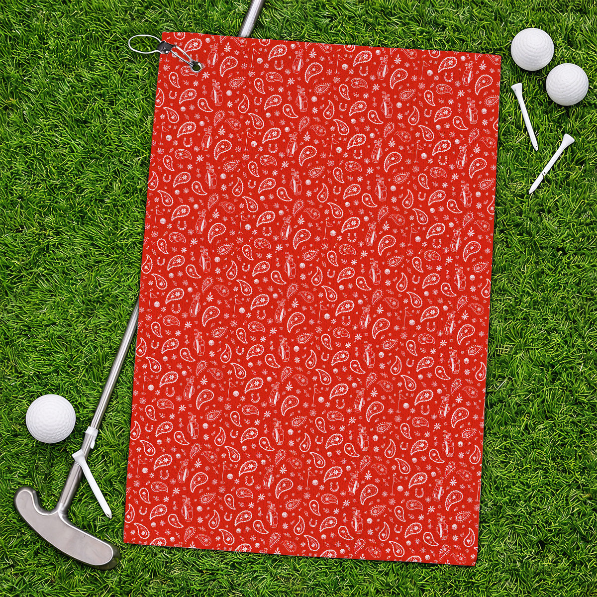 Cowgirl Paisley Pattern Golf Towels, Pink Western Golf Towel, Cute Paisley Golf Gift For Golfers