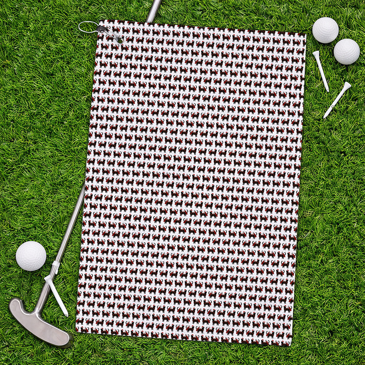 Black Cat Christmas Golf Towels, Crazy Cats Golf Towel For Xmas Holiday, Golf Gift For Cat Loving Golfer