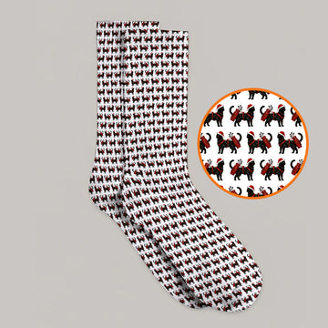 Black Cat Christmas Golf Socks, Crazy Cats Golf Sock For Xmas Holiday, Golf Gift For Cat Loving Golfer