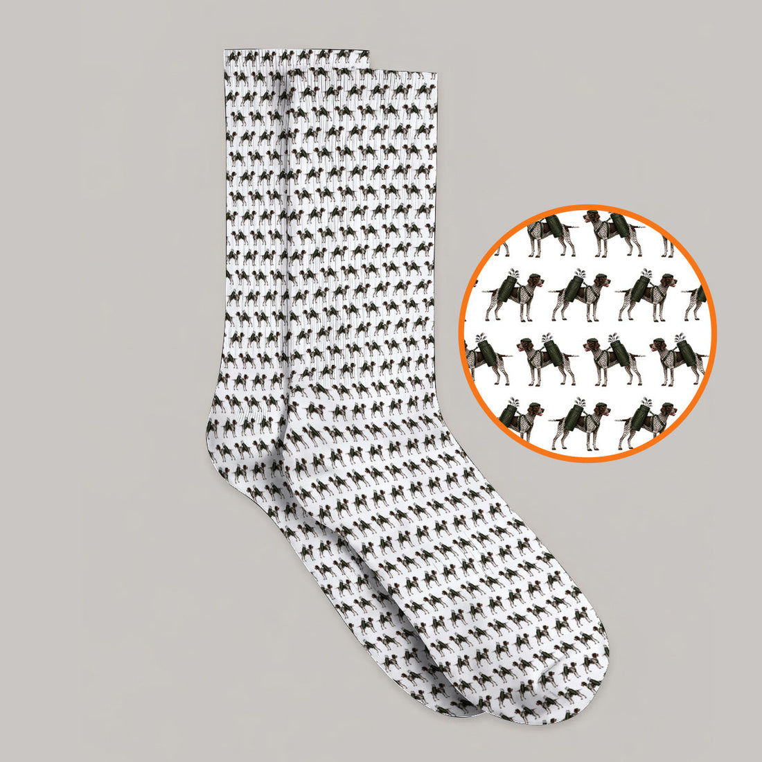 Crazy German Shorthaired Pointer Golf Socks, Pointer Pattern Golf Sock, Golf Gift For Golfer
