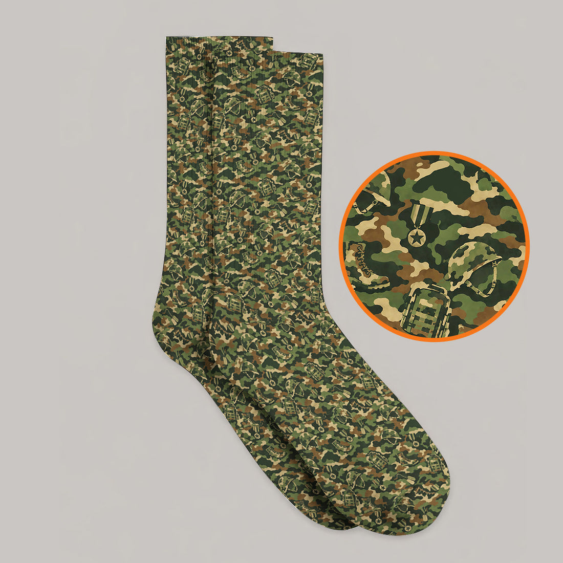 Veteran Camo Golf Socks, Army Camouflage Golf Sock, Golf Gift For Golfers