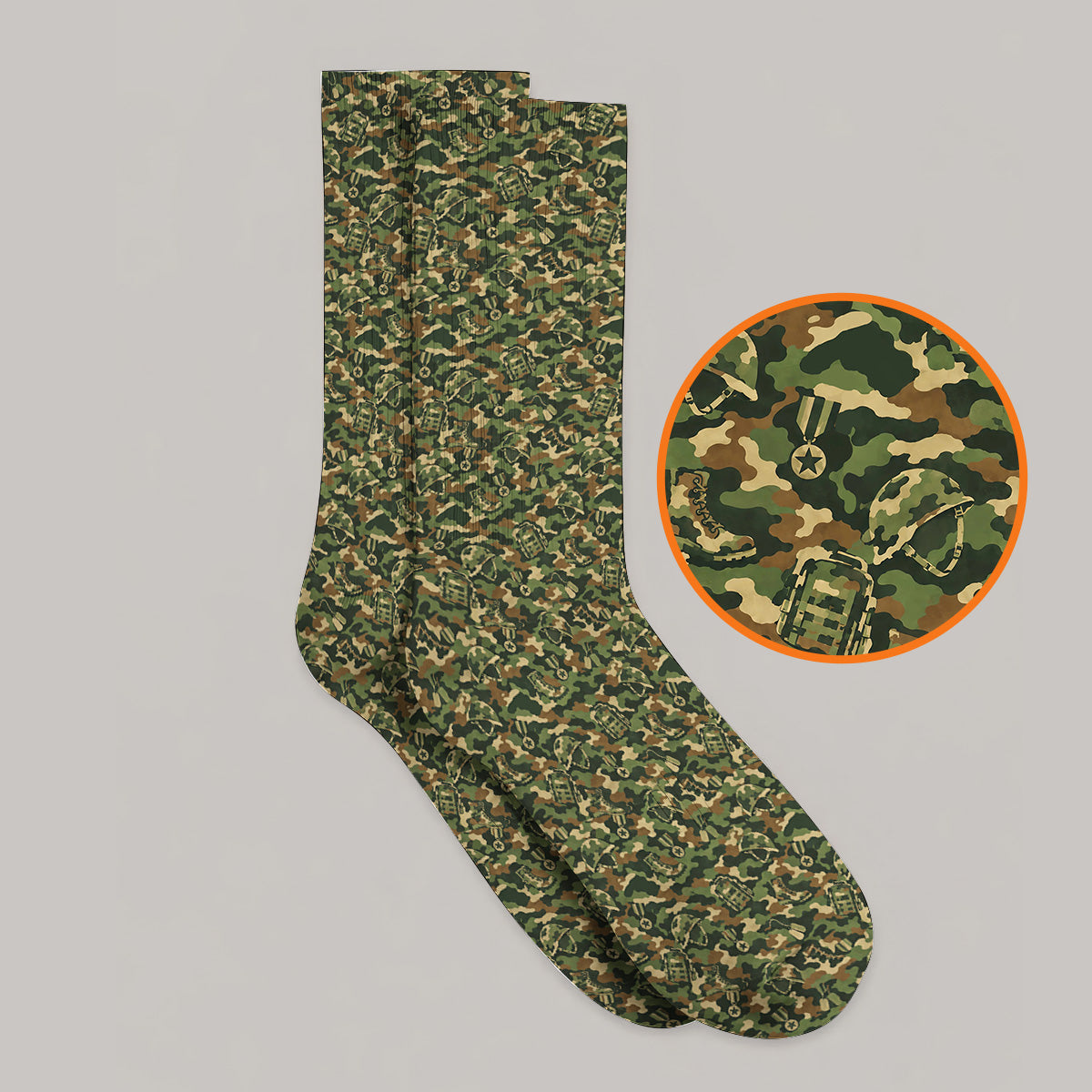 Veteran Camo Golf Socks, Army Camouflage Golf Sock, Golf Gift For Golfers