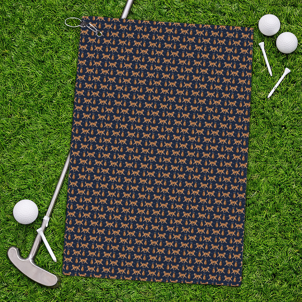 Goldendoodle Golf Towels, Doodle Dog Pattern Golf Towel, Funny Golf Gift For Dog Lovers