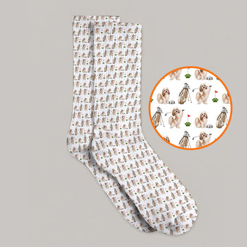 Havanese Golf Socks, Funny Havanese Pattern Golf Sock, Golf Gift For Dog Lovers
