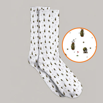 Veteran Golf Socks, Military Army Pattern Golf Sock, Patriotic Veteran Golf Gift For Golfers