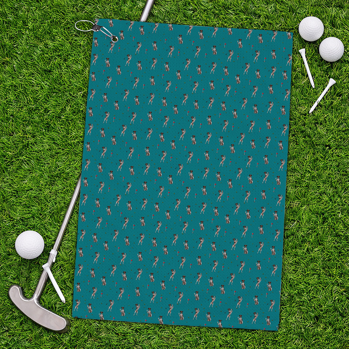 Crazy Pointer Pattern Golf Towel, German Shorthaired Pointer Golf Towels, Golf Gift For Golfer