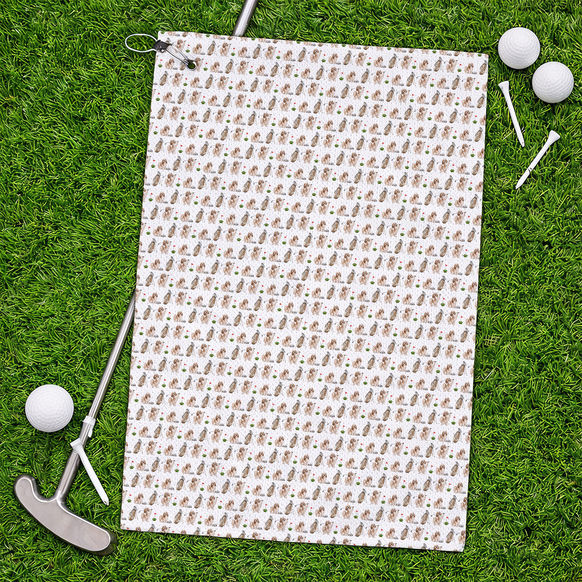 Havanese Golf Towels, Funny Havanese Pattern Golf Towel, Golf Gift For Dog Lovers