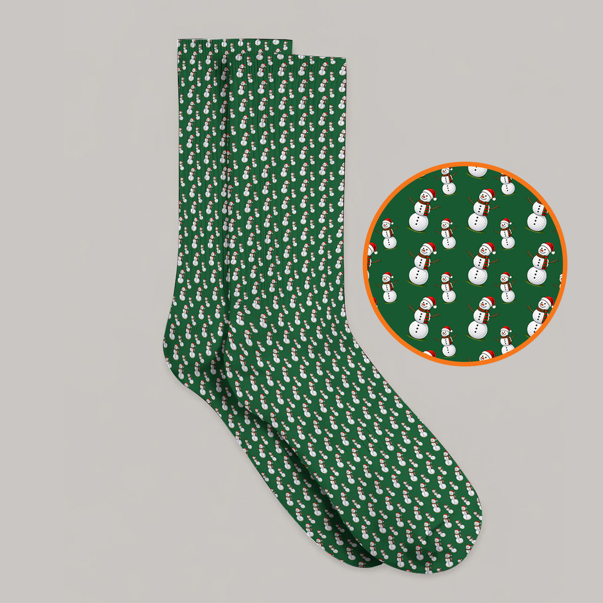 Snowman Christmas Golf Socks, Funny Xmas Golf Sock, Golf Gift for Golfer