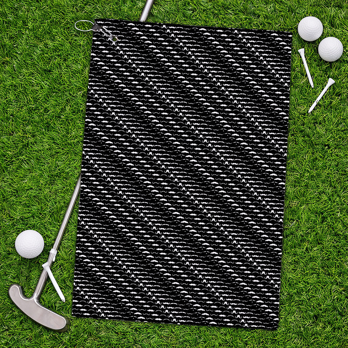 Funny Mustache Golf Towels, Movember Pattern Golf Towel, Golf Gift for Golfers