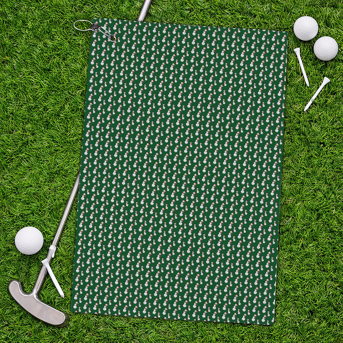 Snowman Christmas Golf Towels, Funny Xmas Golf Towel, Golf Gift for Golfer