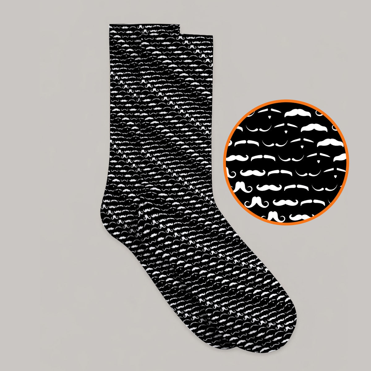 Funny Mustache Golf Socks, Movember Pattern Golf Sock, Golf Gift for Golfers