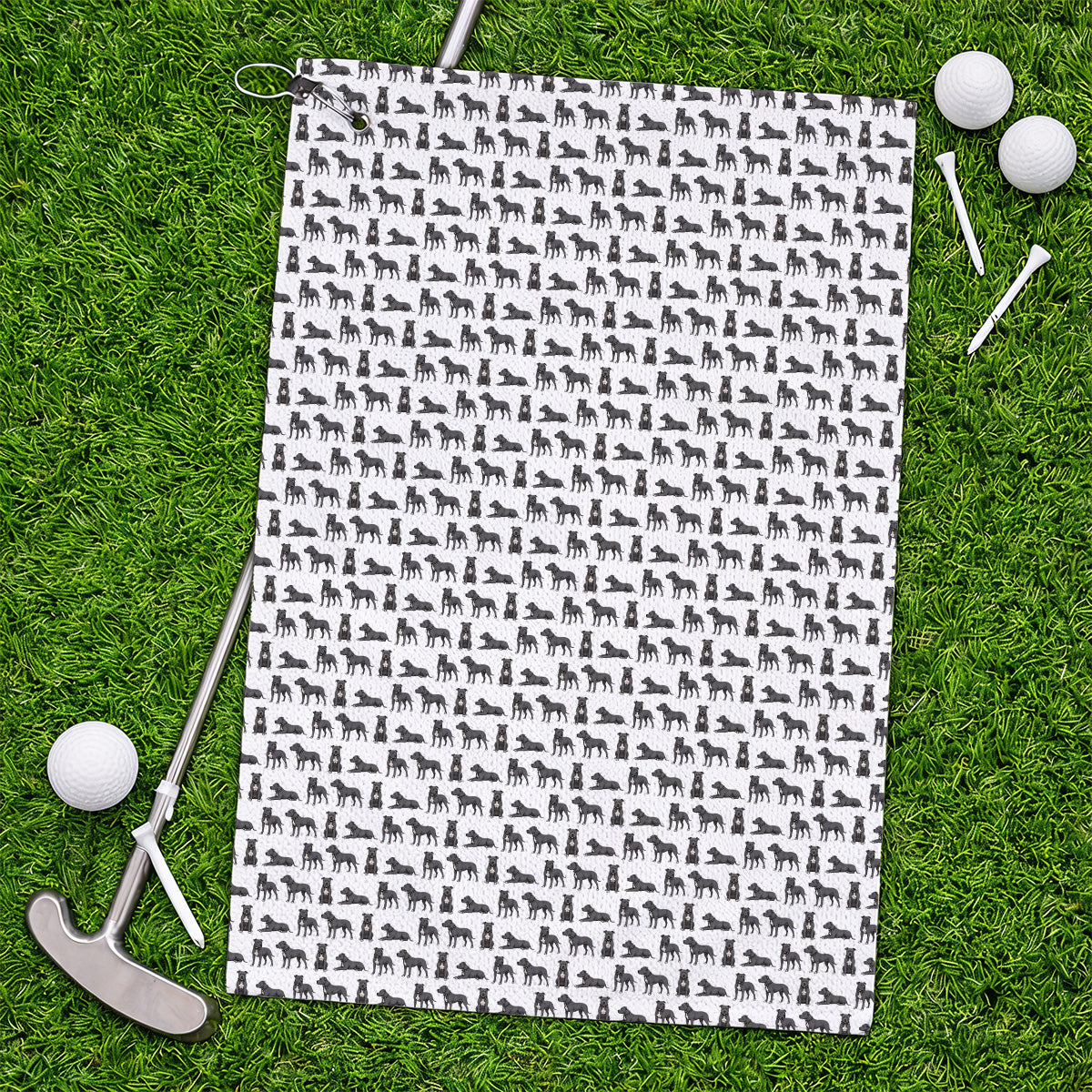 Pit Bull Golf Towels, Pit Bull Pattern Golf Towel for Dog Lovers, Golf Gift For Golfer