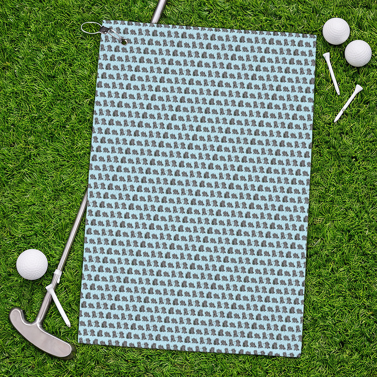 Funny Raccoon Golf Towels, Cute Raccoon Golf Pattern Towel, Golf Gift for Golf Lovers